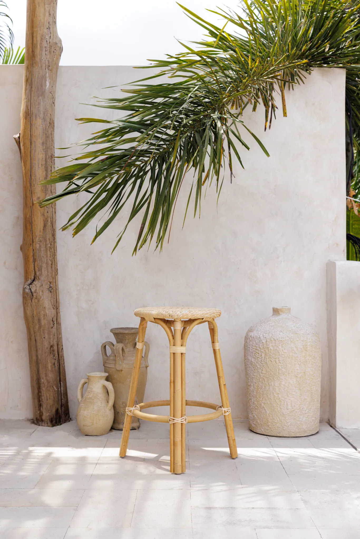 Bistro Backless Rattan Counter Stool