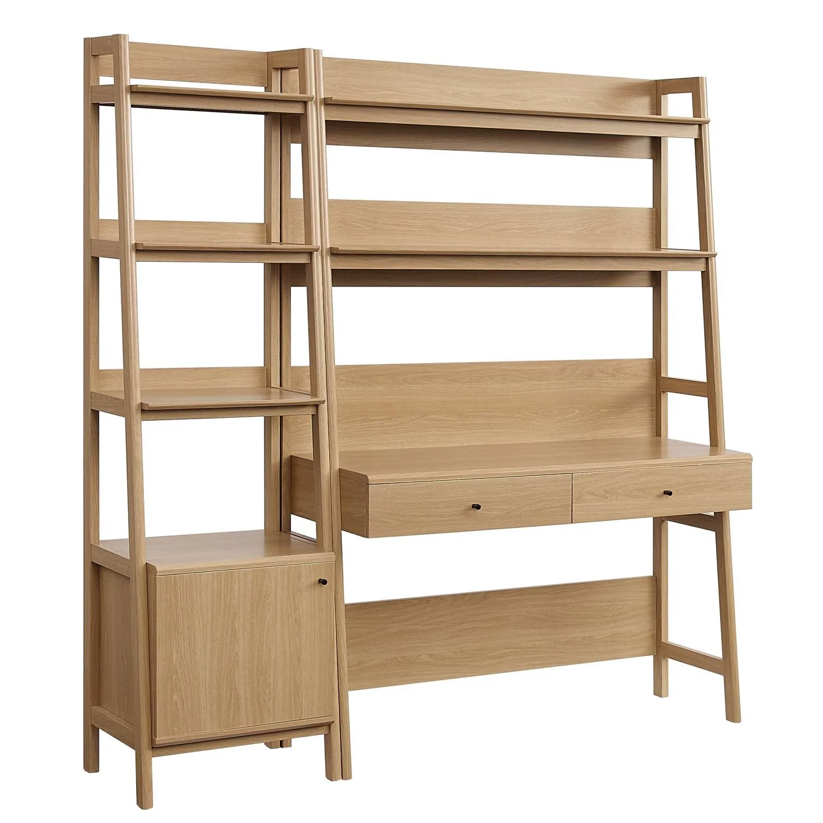 Bixby 2-Piece Wood Office Desk and Bookshelf By Modway - EEI-6111 - Oak
