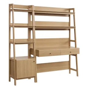 Bixby 2-Piece Wood Office Desk and Bookshelf By Modway - EEI-6111 - Oak