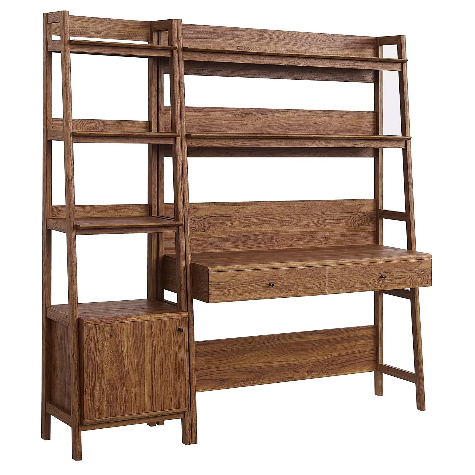 Bixby 2-Piece Wood Office Desk and Bookshelf By Modway - EEI-6111 - Walnut
