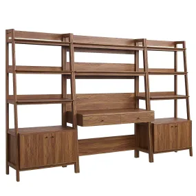 Bixby 3-Piece Wood Office Desk and Bookshelf By Modway - EEI-6115 - Walnut