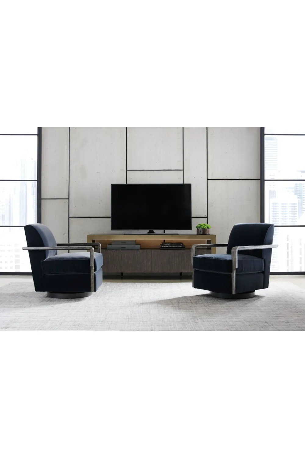 Black Art Deco Swivel Chair | Caracole Rewind