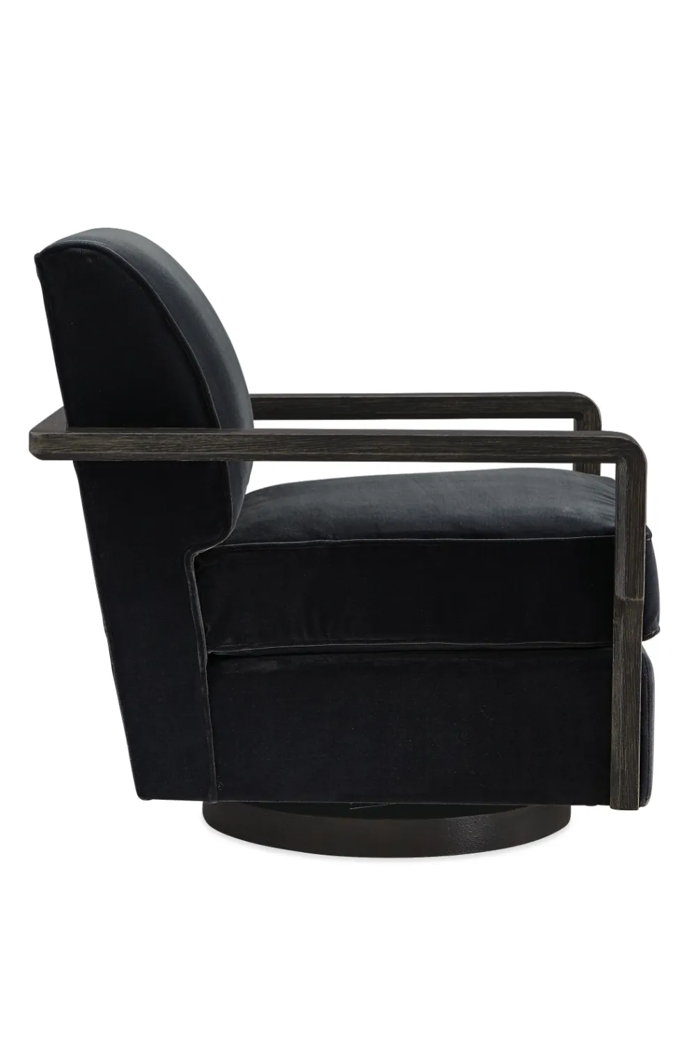 Black Art Deco Swivel Chair | Caracole Rewind