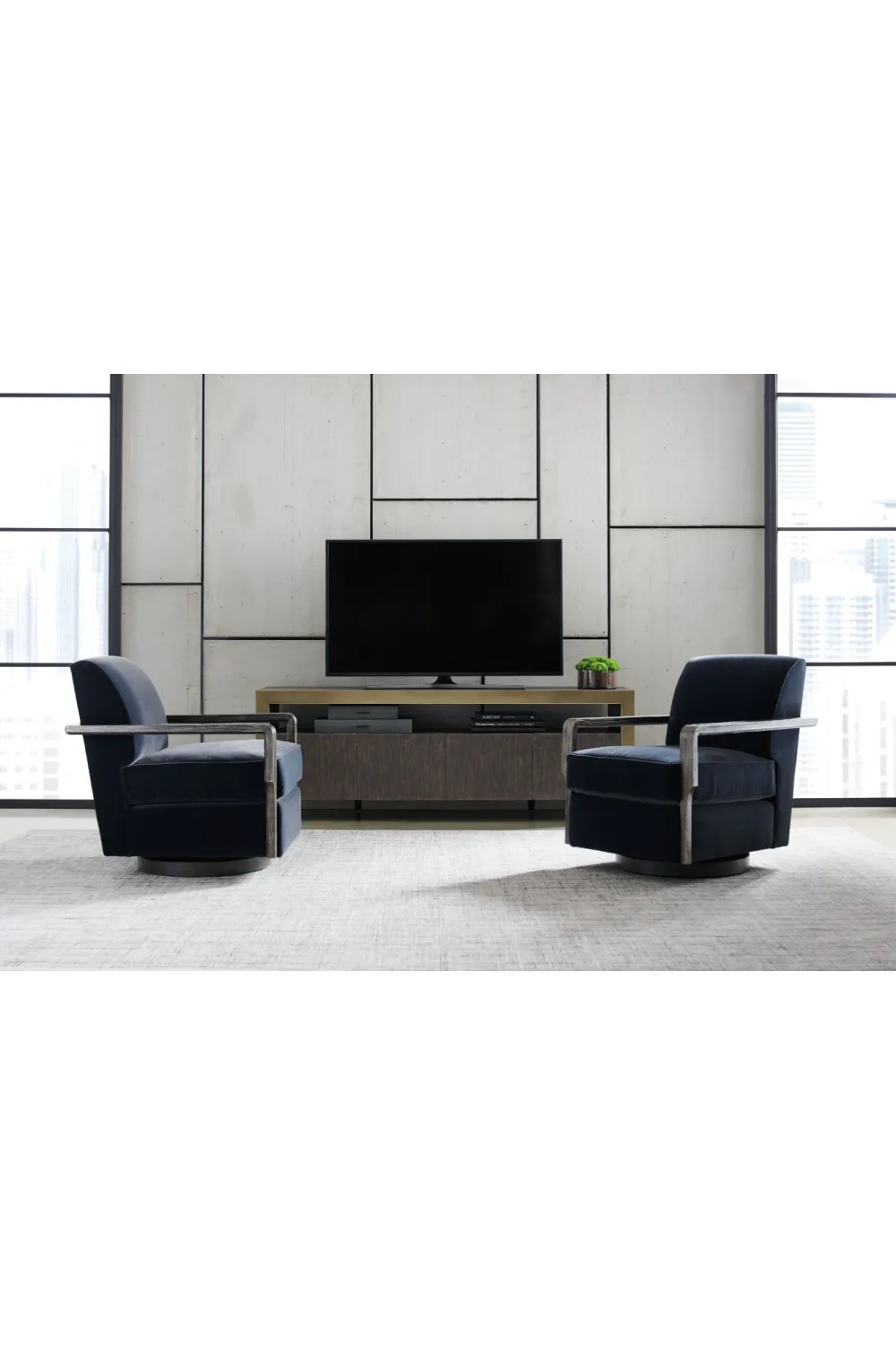 Black Art Deco Swivel Chair | Caracole Rewind