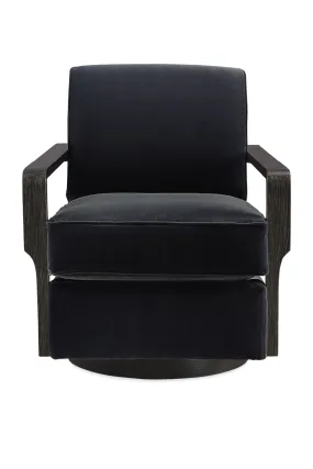 Black Art Deco Swivel Chair | Caracole Rewind
