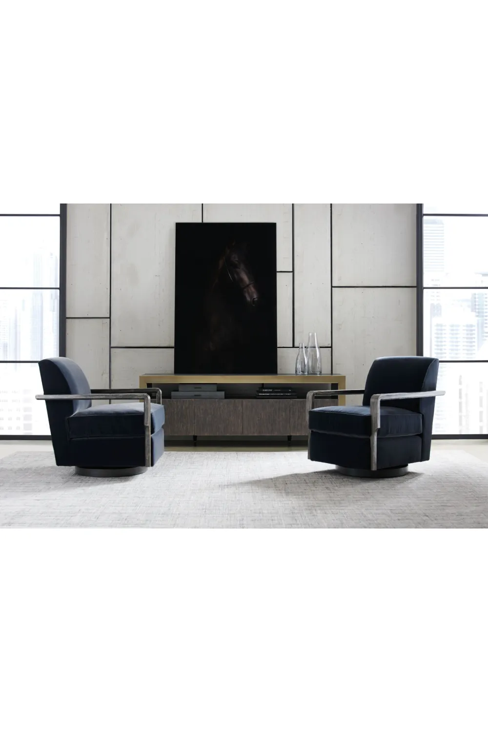 Black Art Deco Swivel Chair | Caracole Rewind