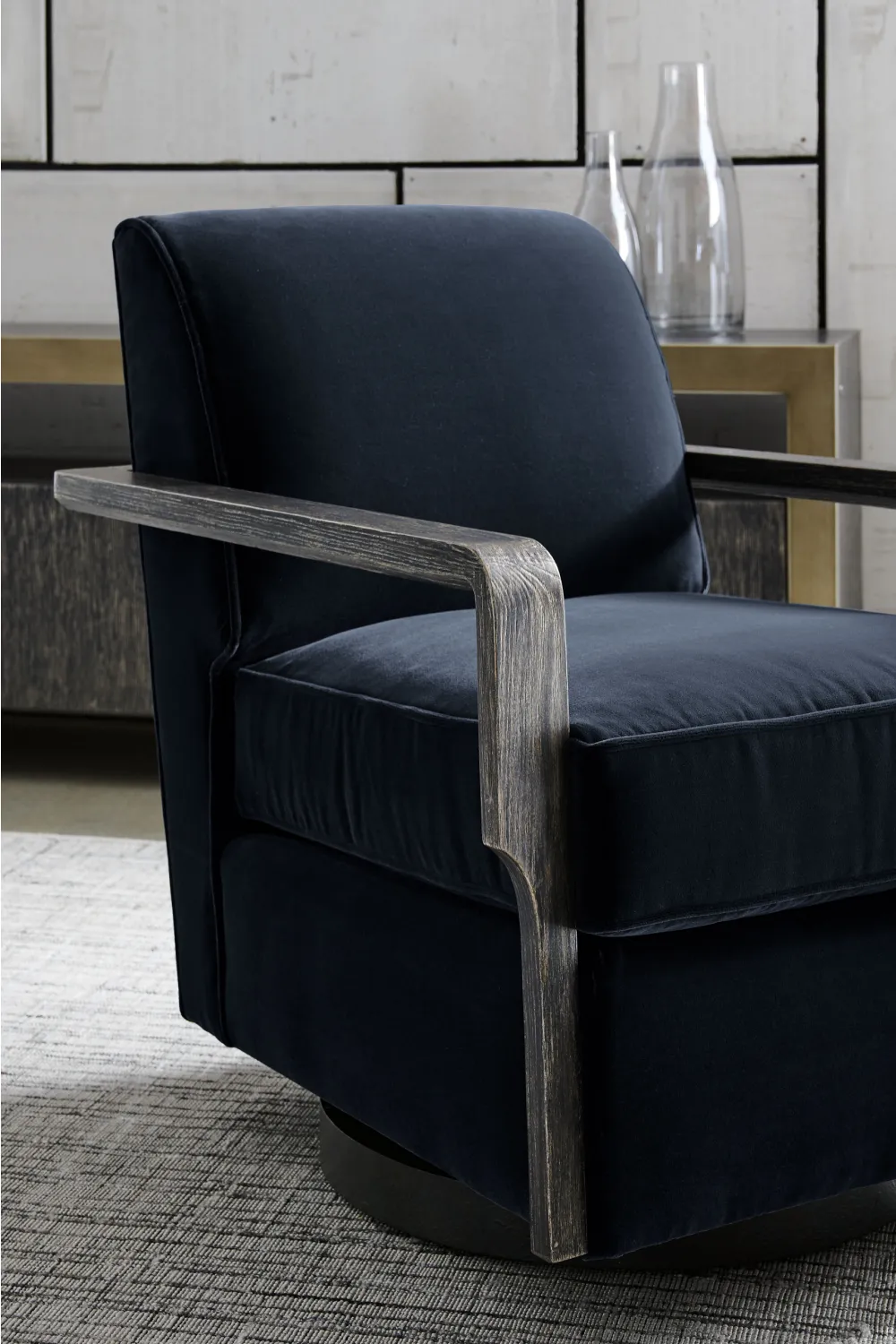 Black Art Deco Swivel Chair | Caracole Rewind