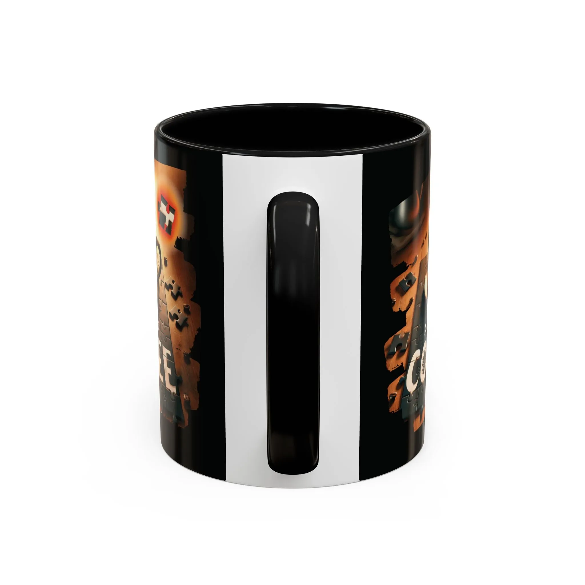 Black Ceramic Mug for Coffee & Puzzle Lovers - 11oz Ceramic Cup, Funny Gift for Office, Home, or Nerdy Coffee Enthusiasts, Perfect for Daily Use