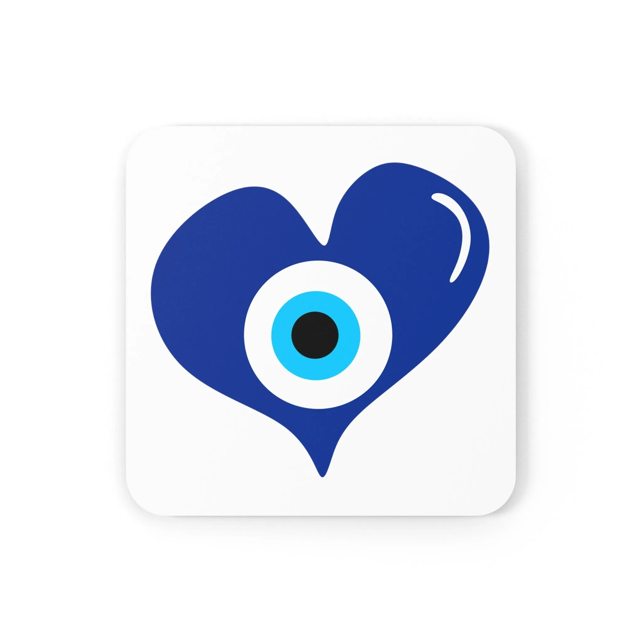 Blue Eye Heart Coaster Set