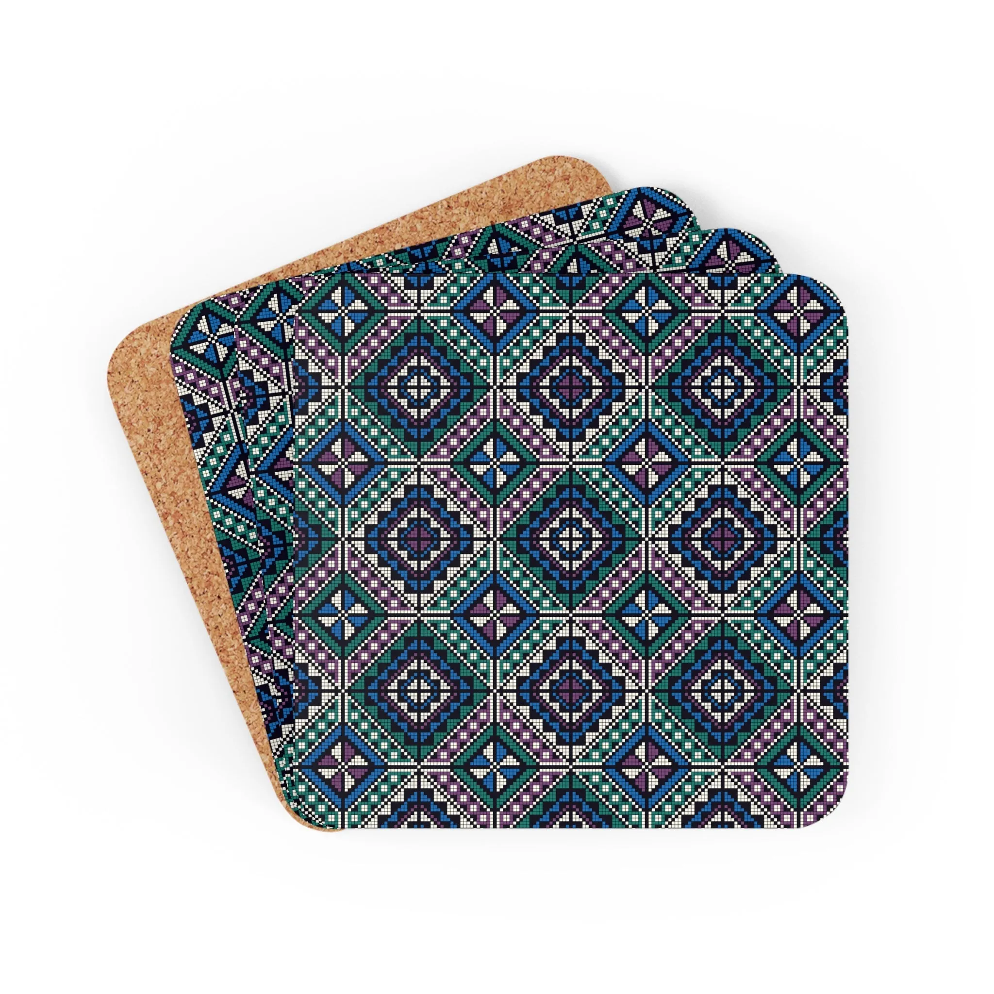 Blue Tatreez Coaster Set