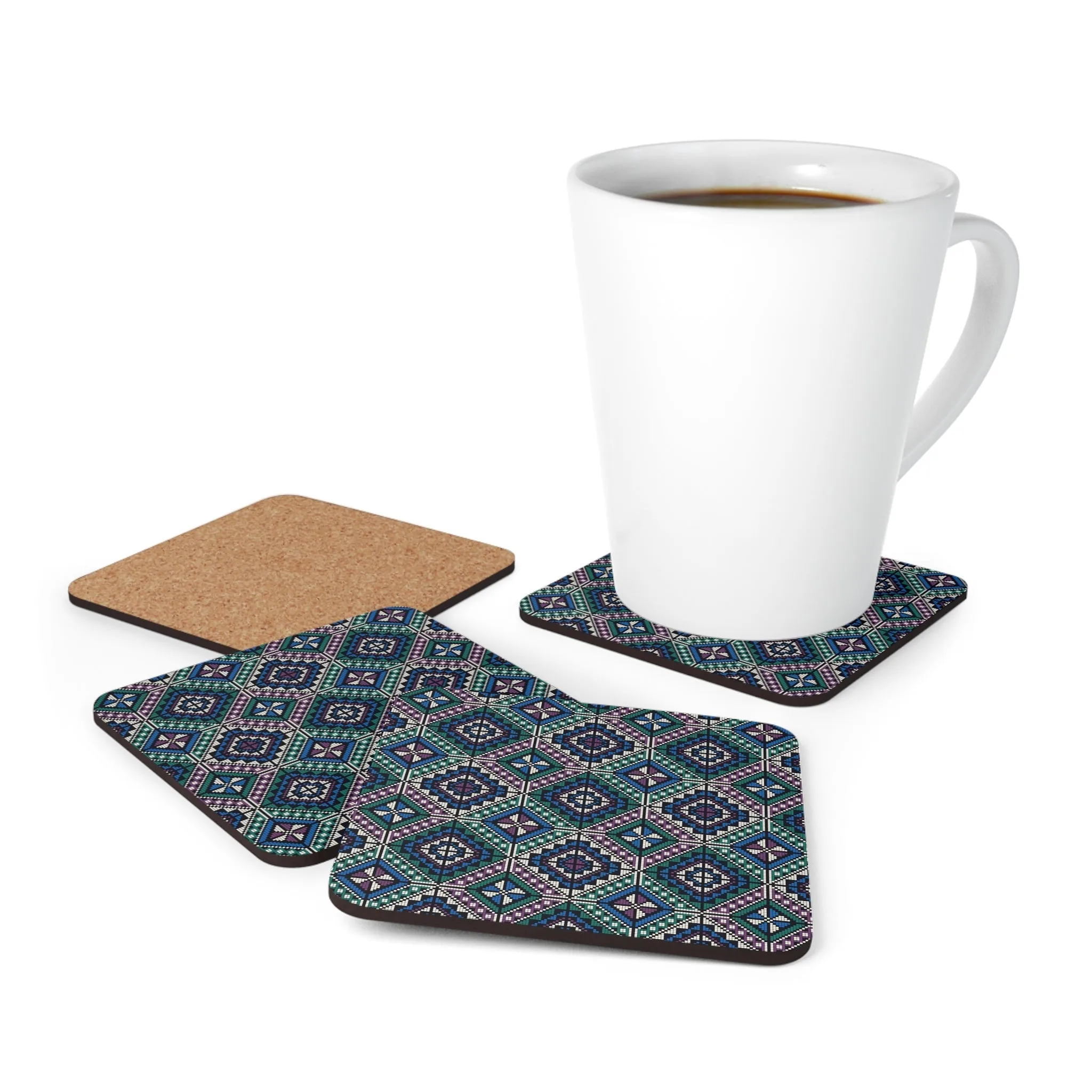 Blue Tatreez Coaster Set