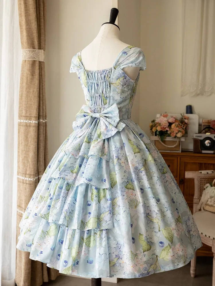 Blueberry and Floral Blue Jumper Skirt Dress