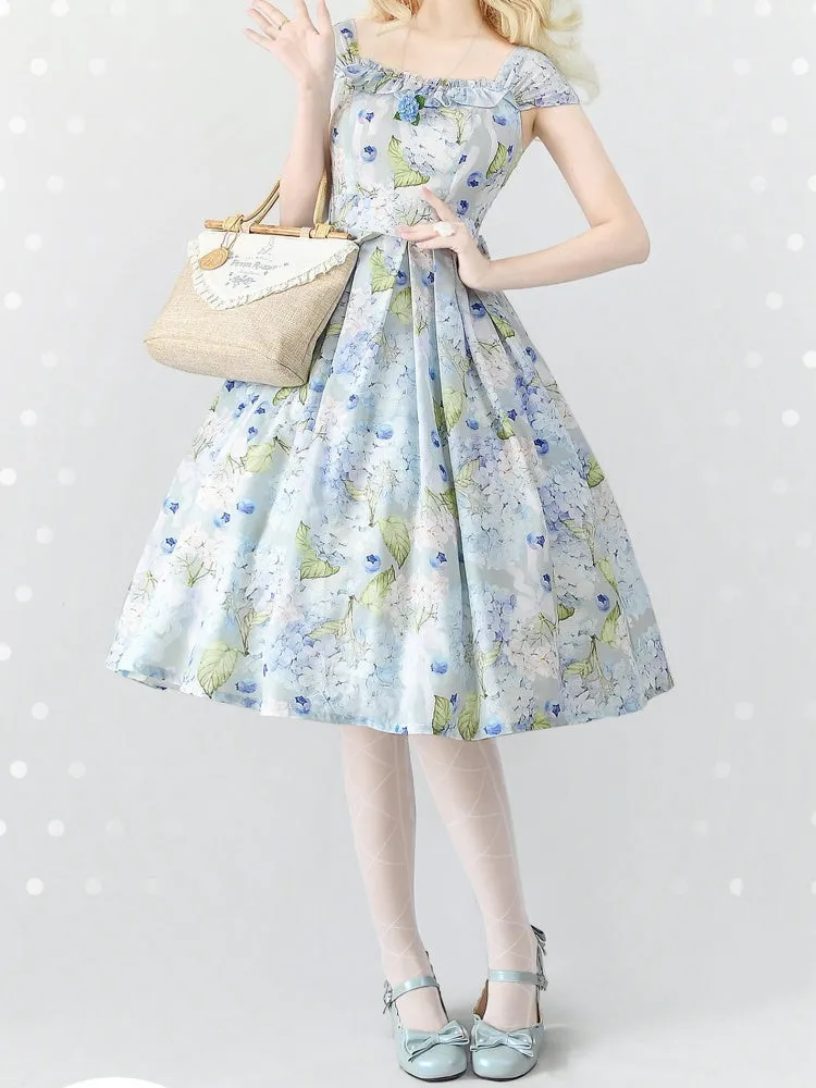 Blueberry and Floral Blue Jumper Skirt Dress