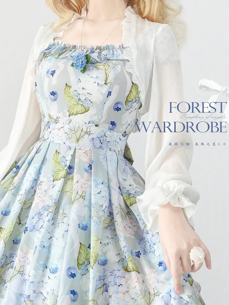Blueberry and Floral Blue Jumper Skirt Dress