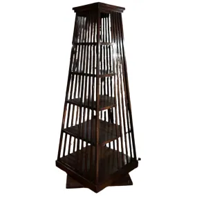 Book Shelf or Display Shelf, Pyramid, Tall, Swivel, Five Shelves