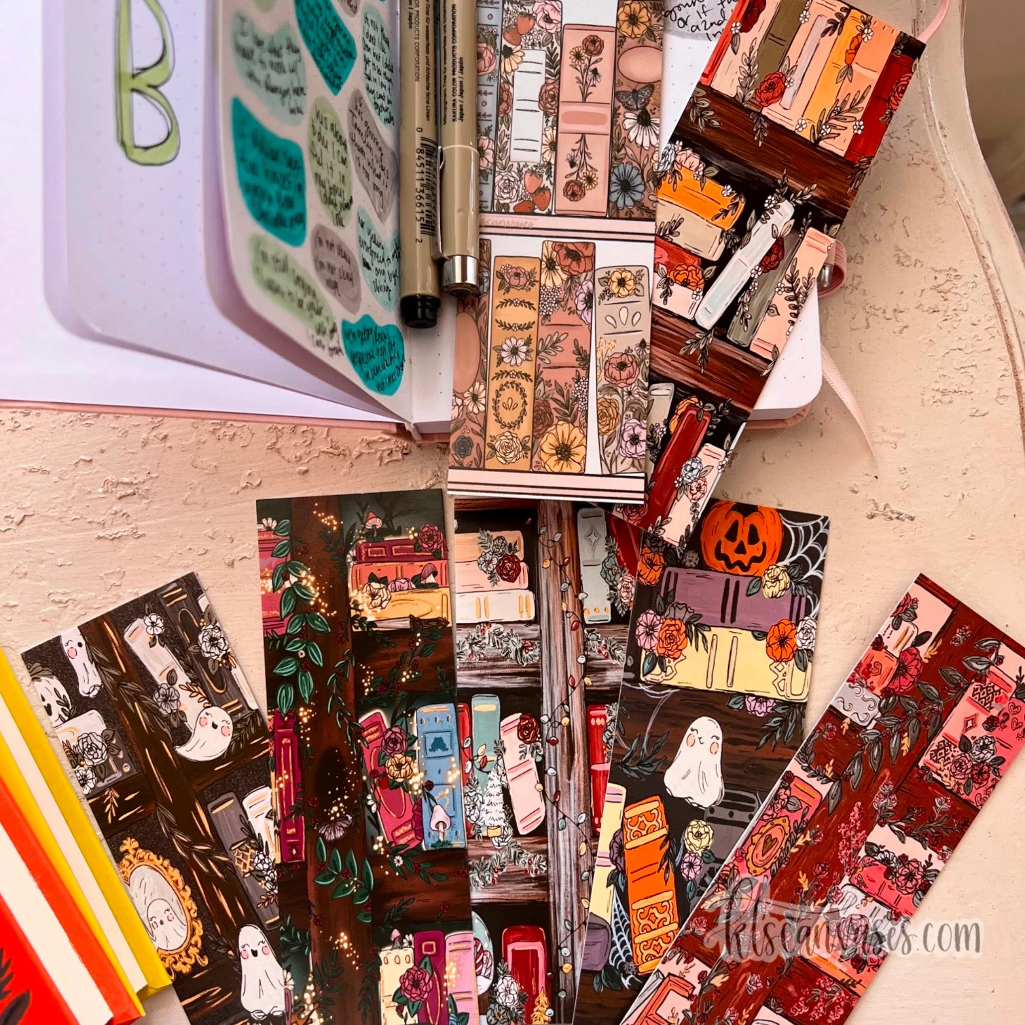 Bookshelf Collection Set of 7 Double Sided Bookmarks