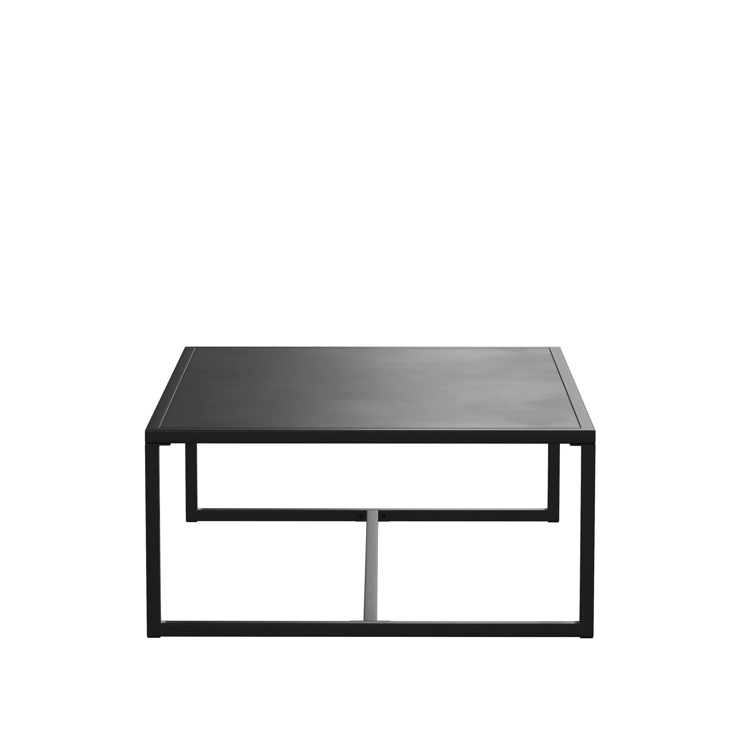 Brock Outdoor Patio Coffee Table Commercial Grade Coffee Table for Deck, Porch, or Poolside - Steel Square Leg Frame