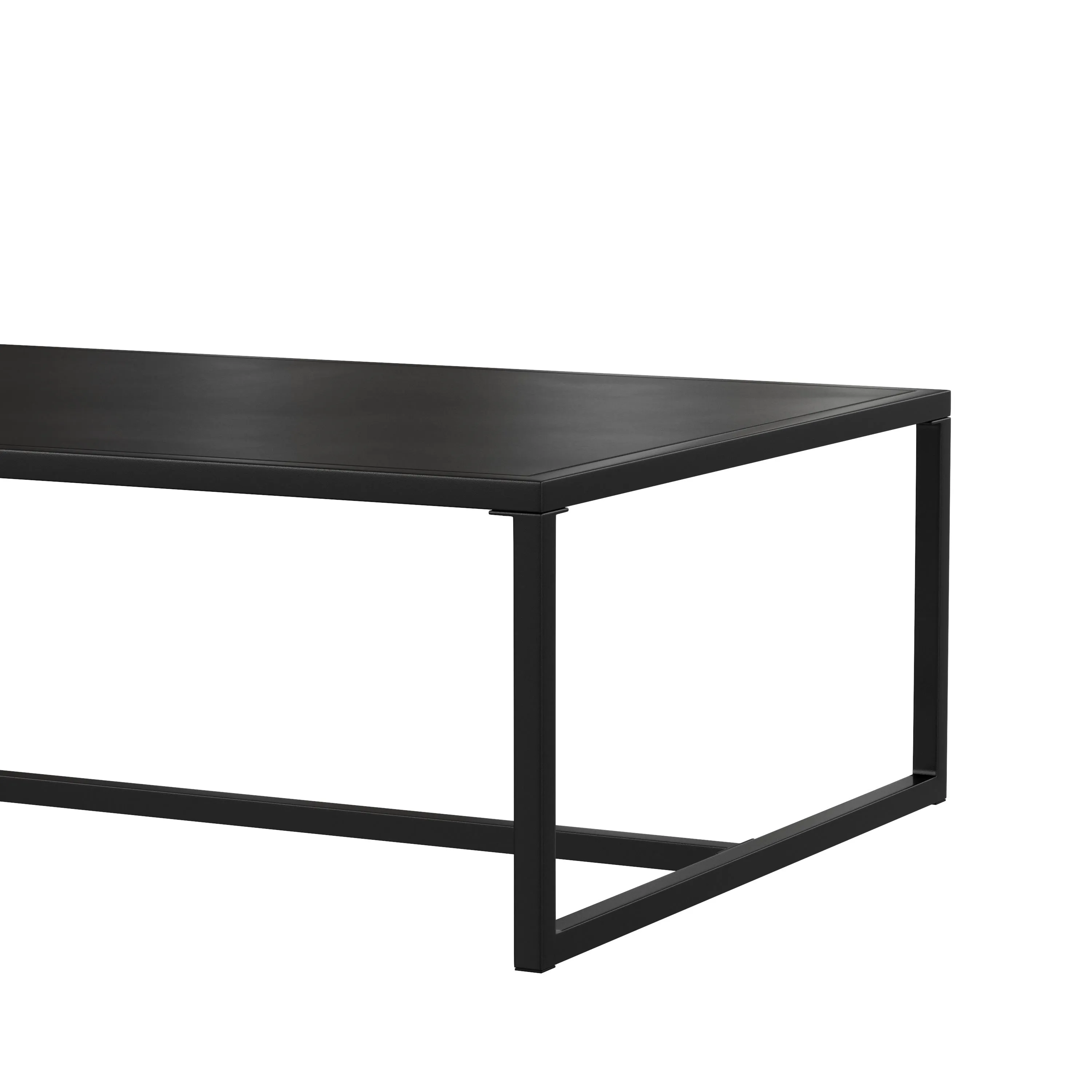 Brock Outdoor Patio Coffee Table Commercial Grade Coffee Table for Deck, Porch, or Poolside - Steel Square Leg Frame