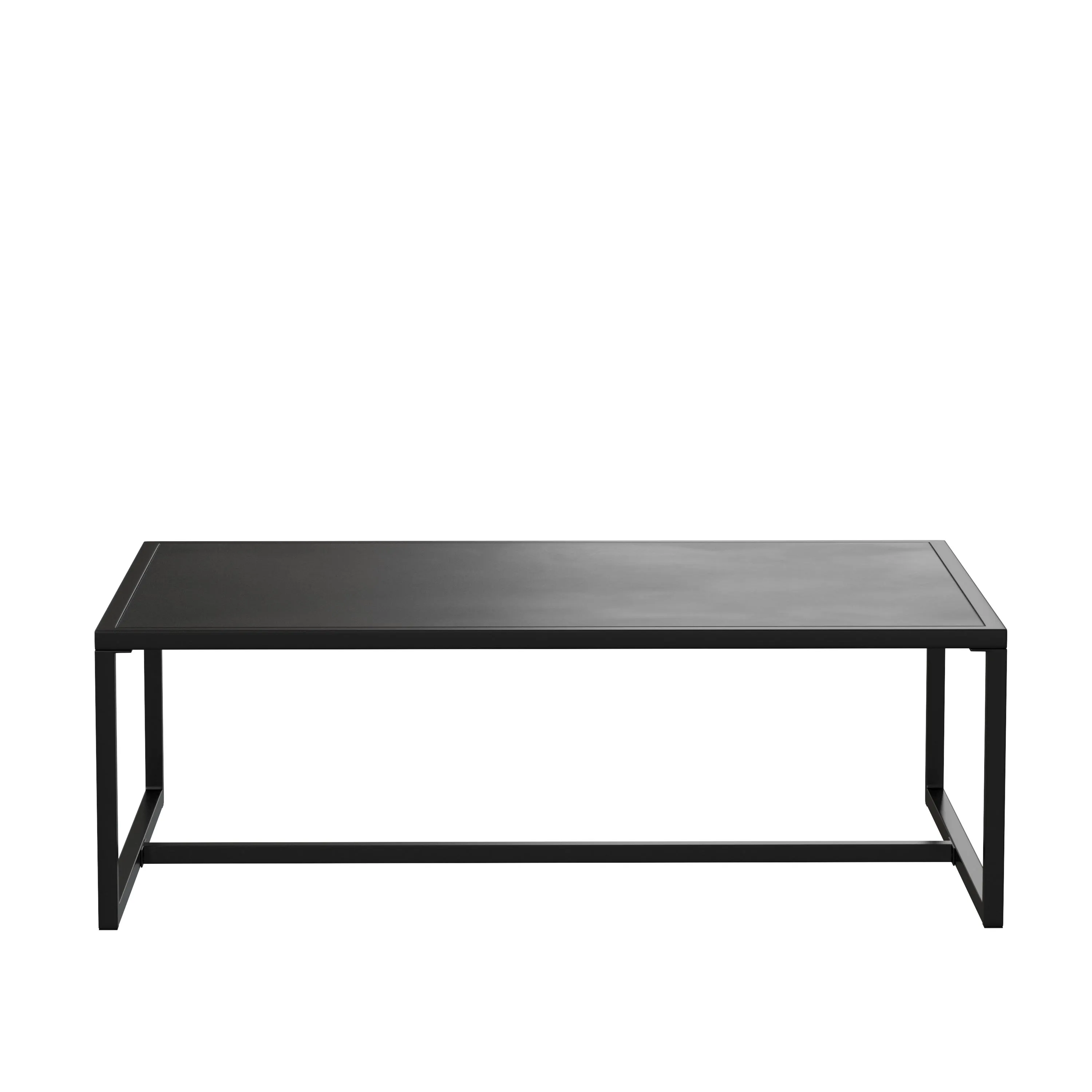 Brock Outdoor Patio Coffee Table Commercial Grade Coffee Table for Deck, Porch, or Poolside - Steel Square Leg Frame