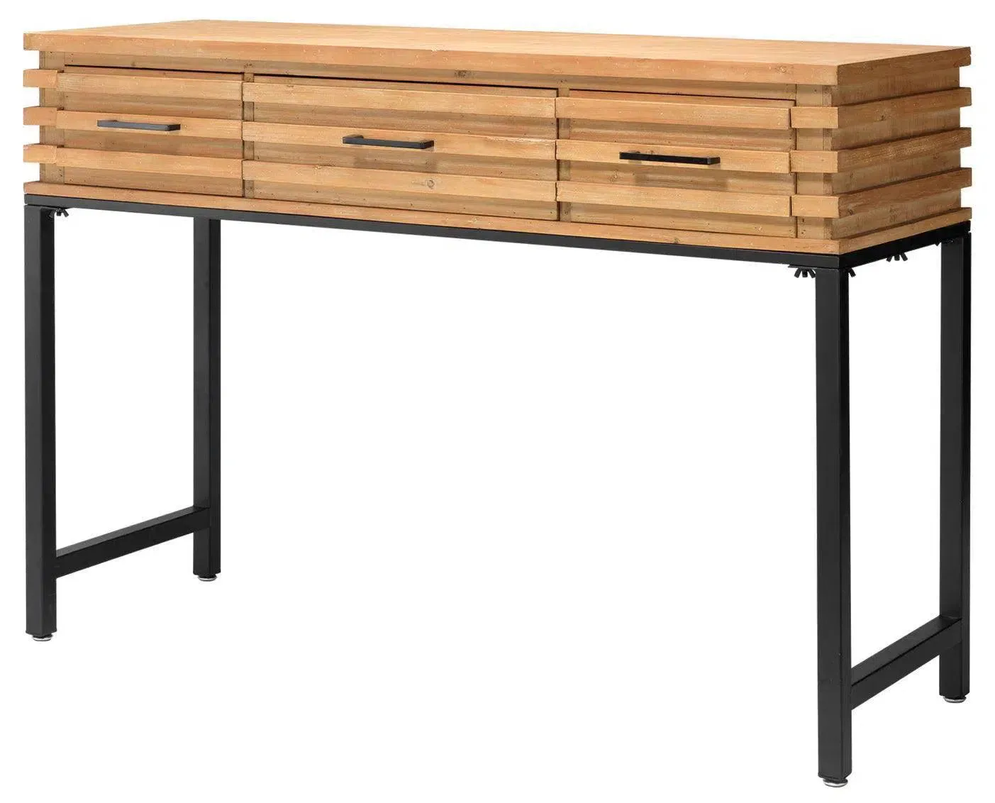 Brown Fir Wood Iron Logan Console