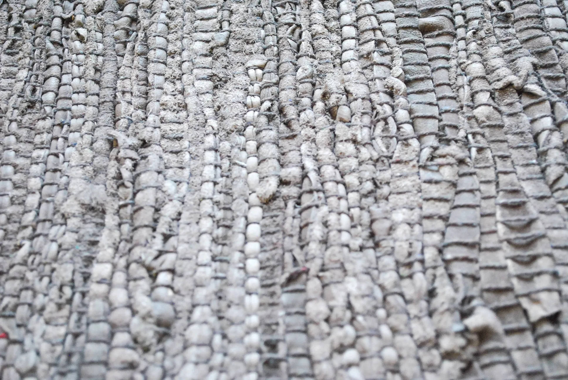 Brown Leather Chindi Rug