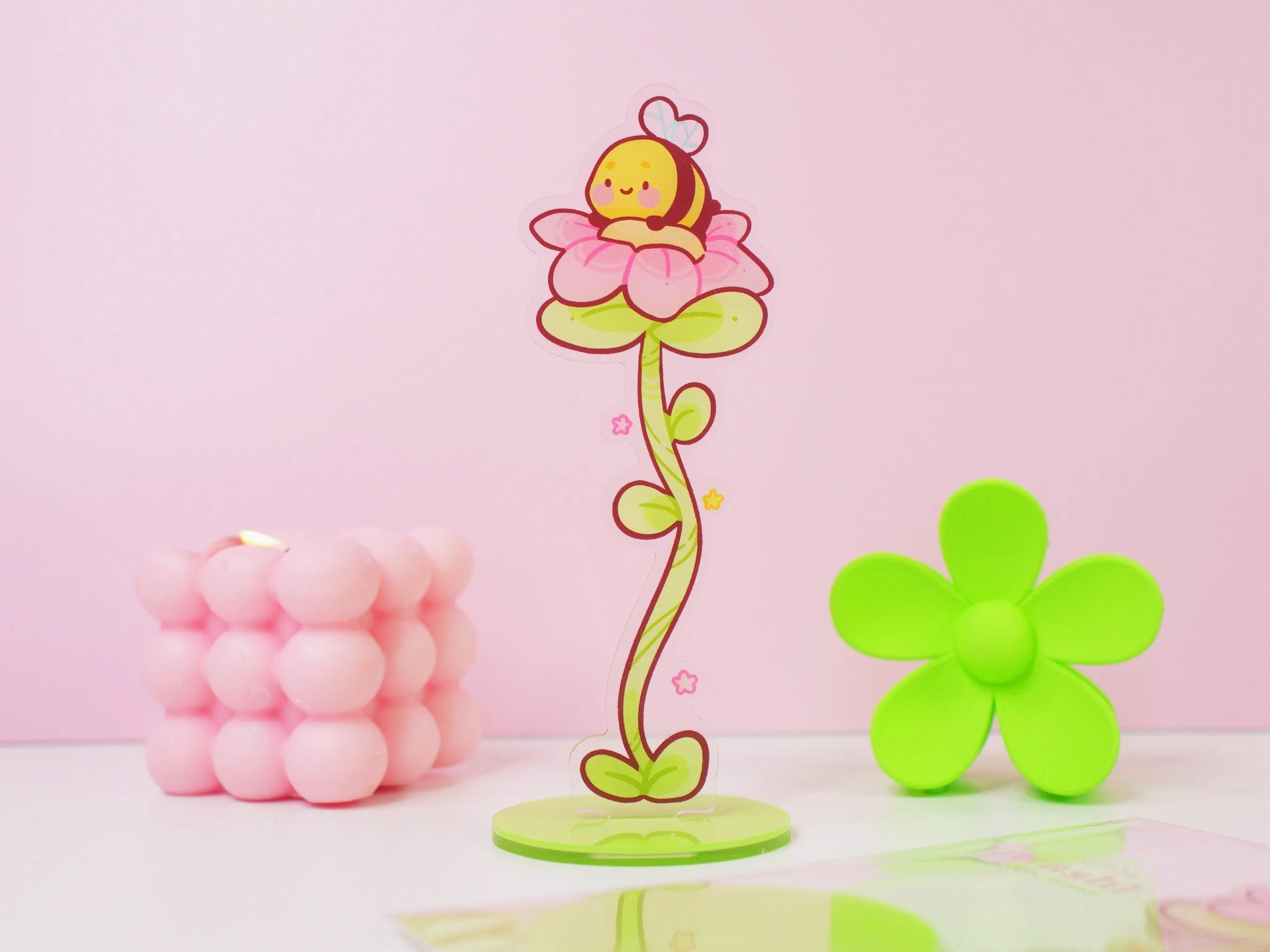Bumblebutt Flower Washi Tape Stand | Cute Spring Desk Organiser | Kawaii Acrylic Display