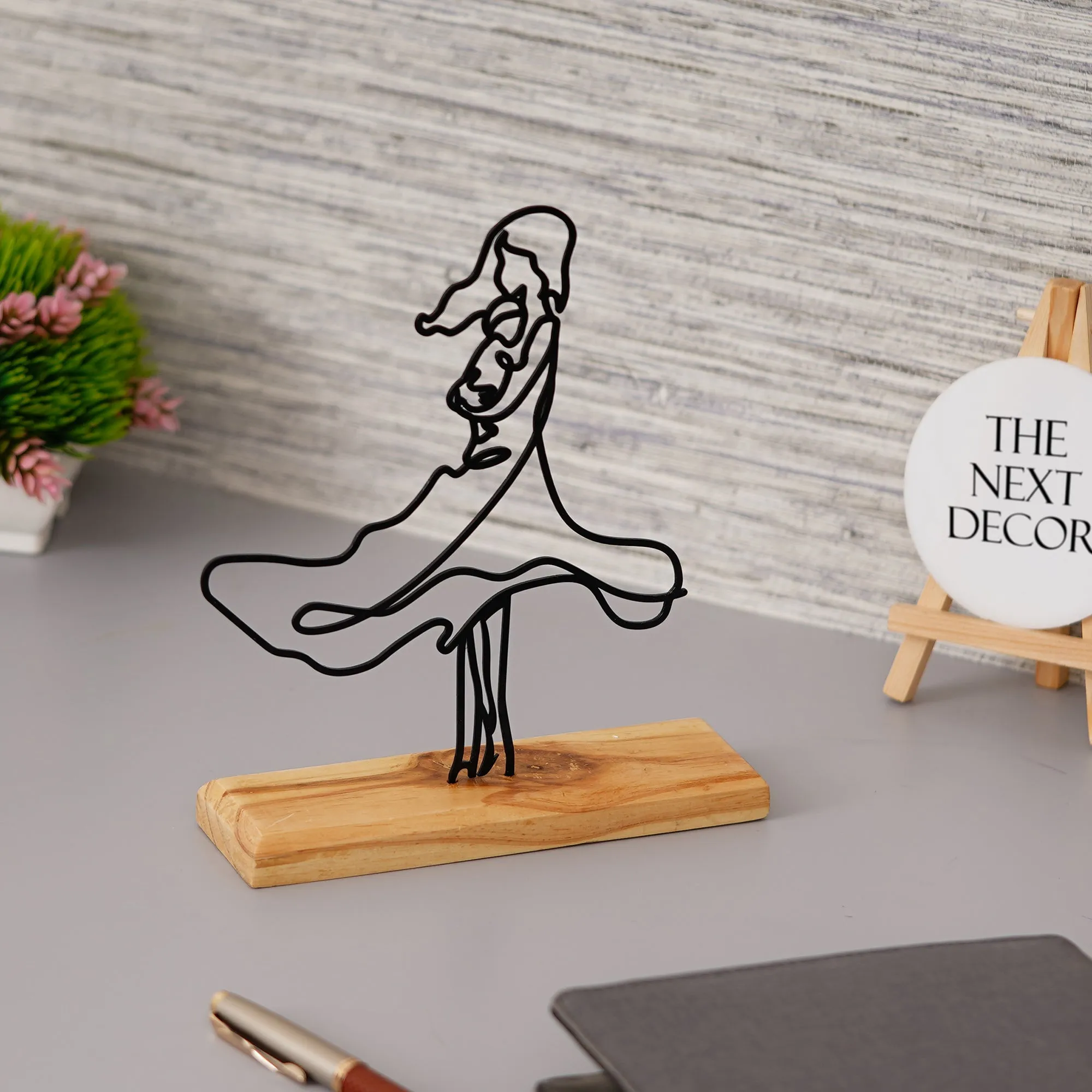 Caring Lady Metal Sculpture