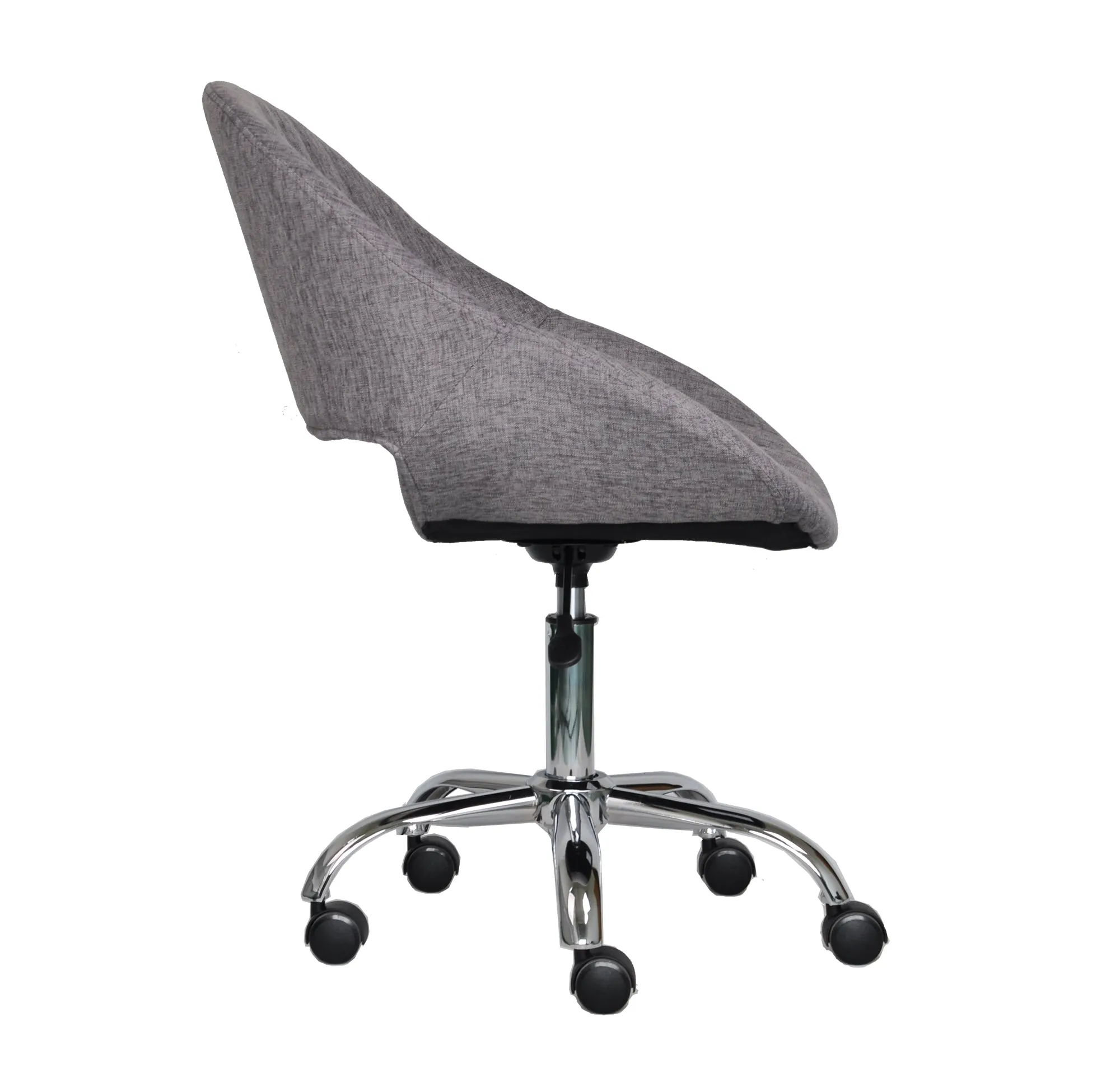 Carlton Swivel Office Chair-Grey Padded Seat And Chrome Base-CH075GY