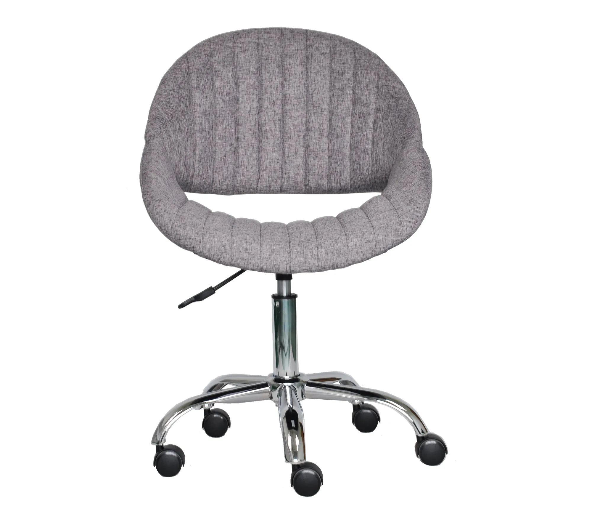 Carlton Swivel Office Chair-Grey Padded Seat And Chrome Base-CH075GY