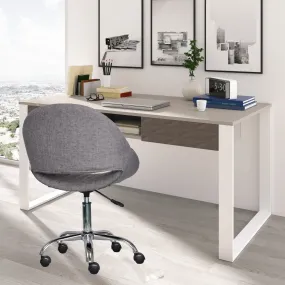 Carlton Swivel Office Chair-Grey Padded Seat And Chrome Base-CH075GY
