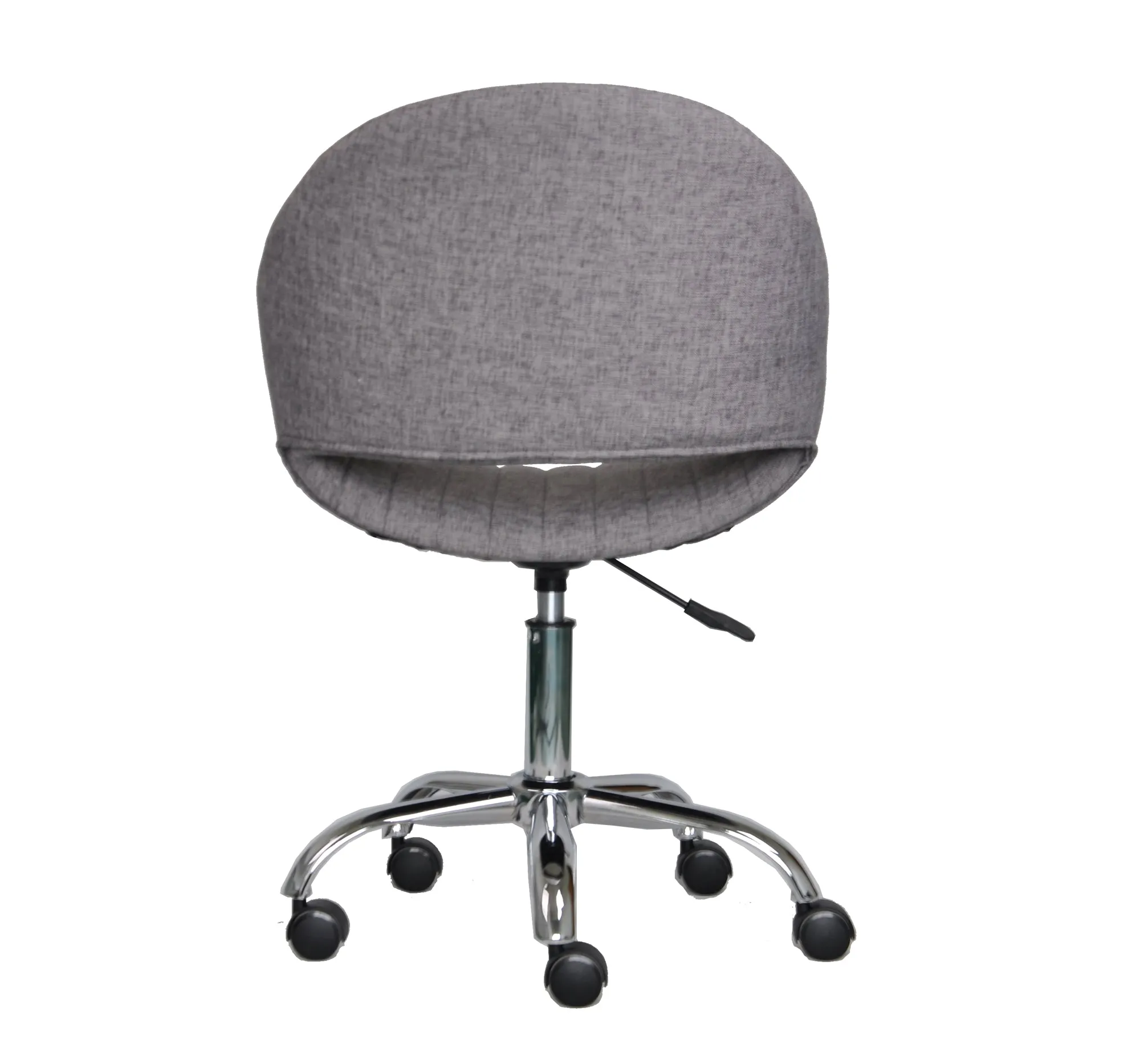 Carlton Swivel Office Chair-Grey Padded Seat And Chrome Base-CH075GY