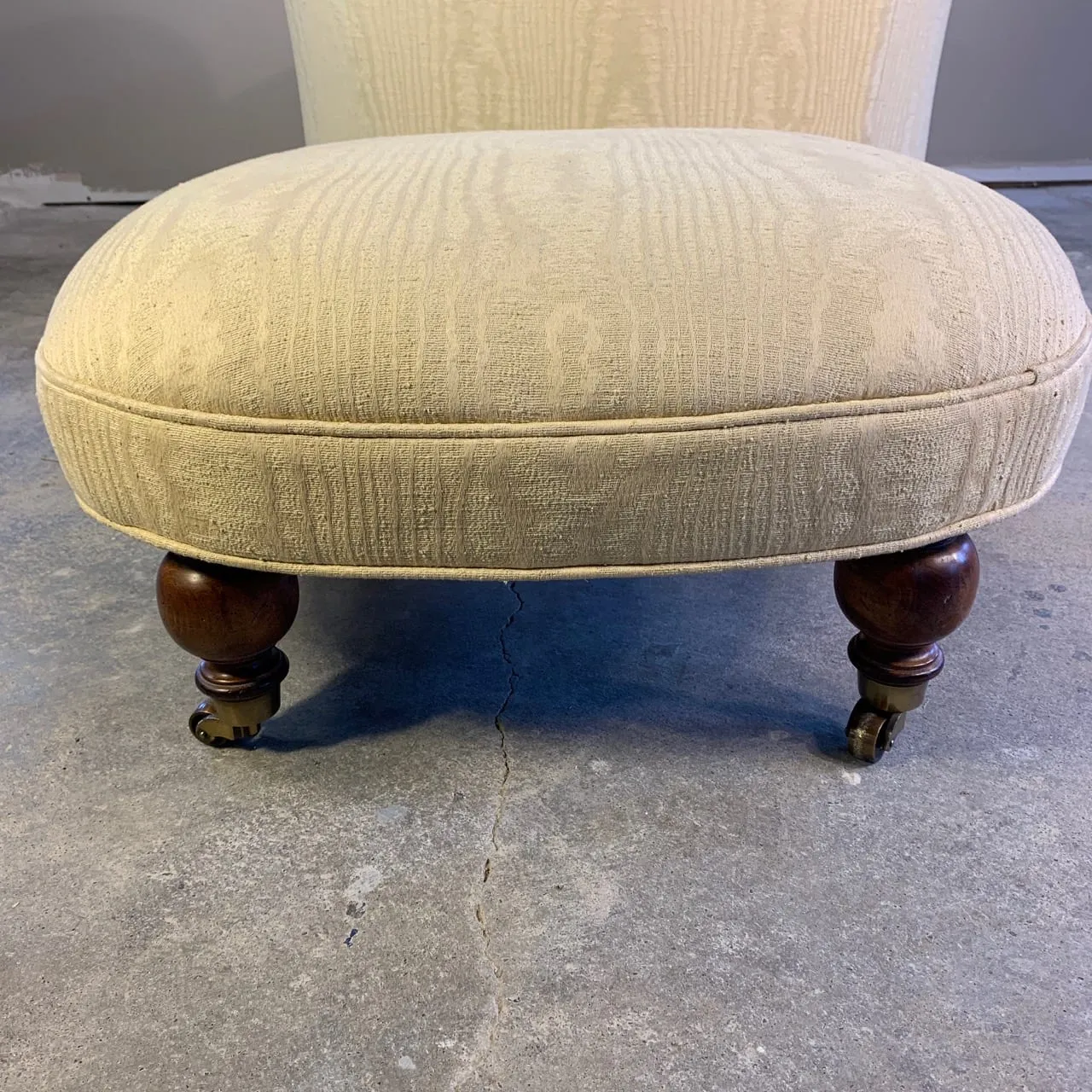 Century Furniture Custom Cream Chair Ottoman Set