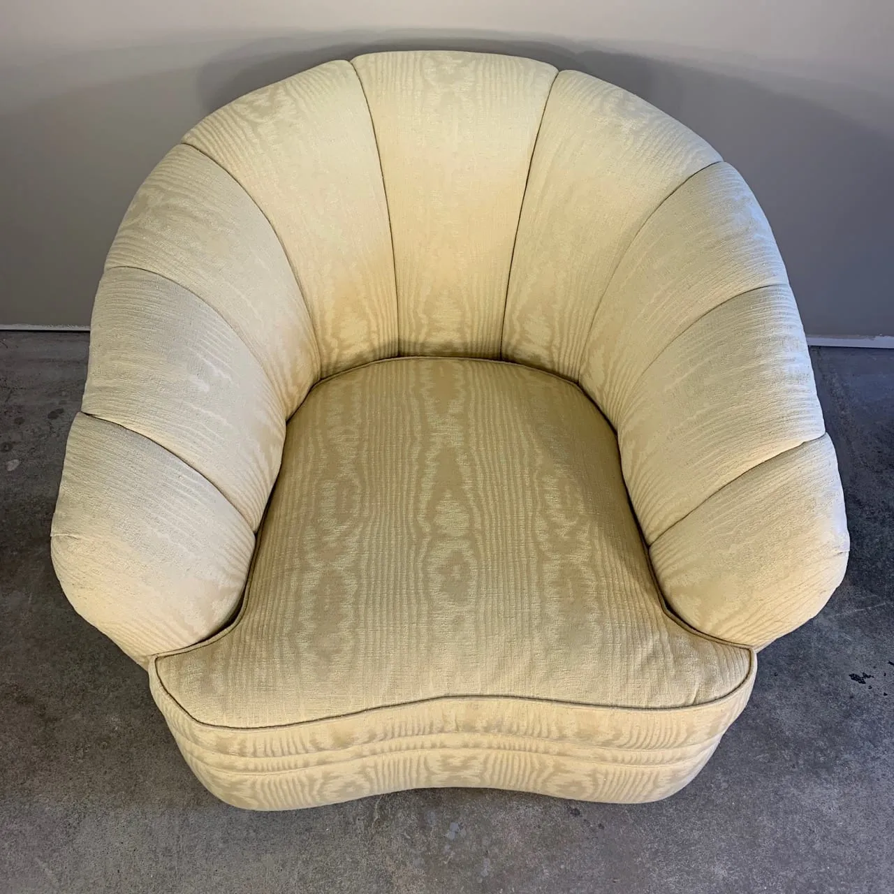 Century Furniture Custom Cream Chair Ottoman Set