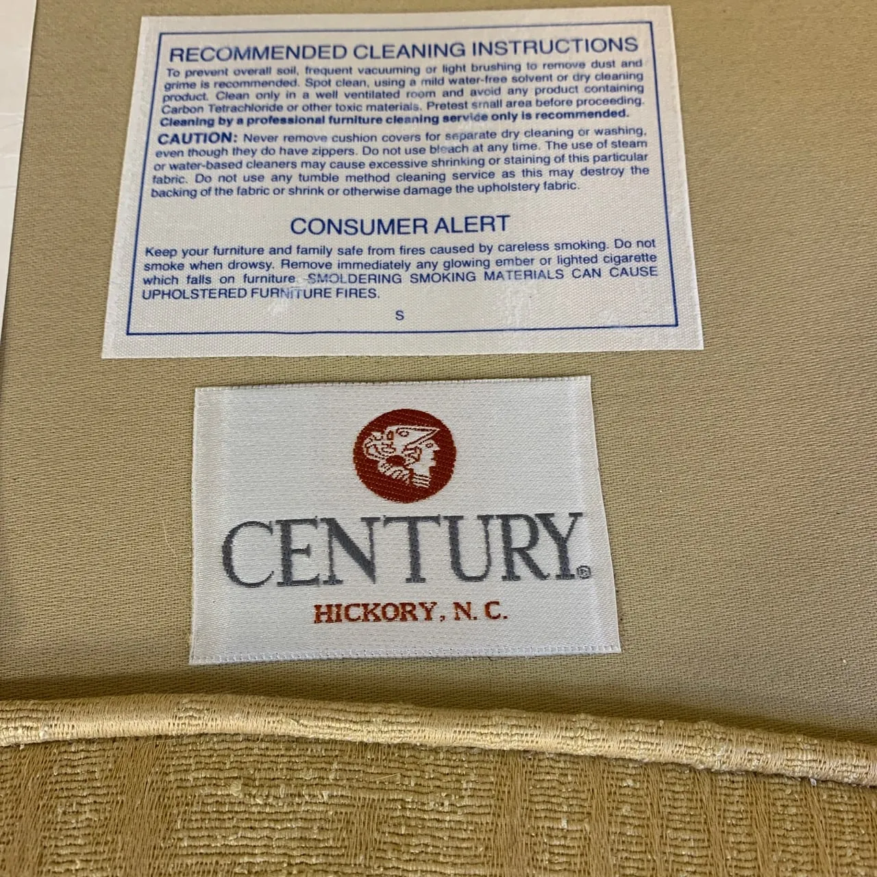 Century Furniture Custom Cream Chair Ottoman Set