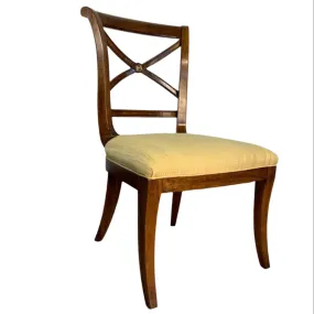 Chair, Accent, Dining, Golden Upholstery Fabric