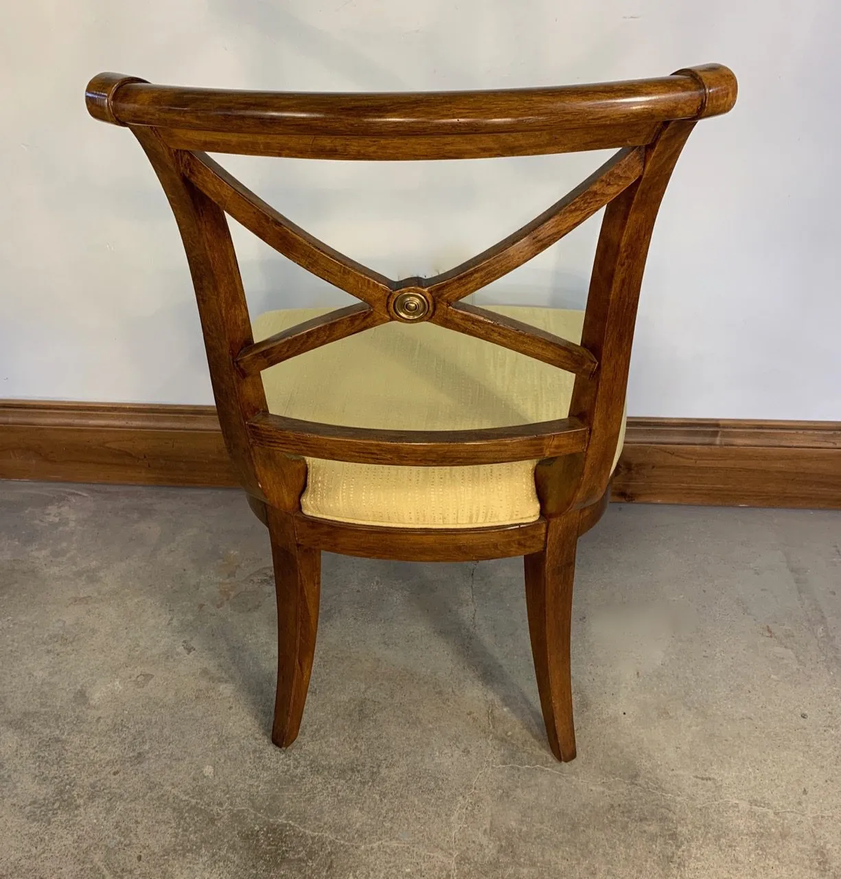 Chair, Accent, Dining, Golden Upholstery Fabric