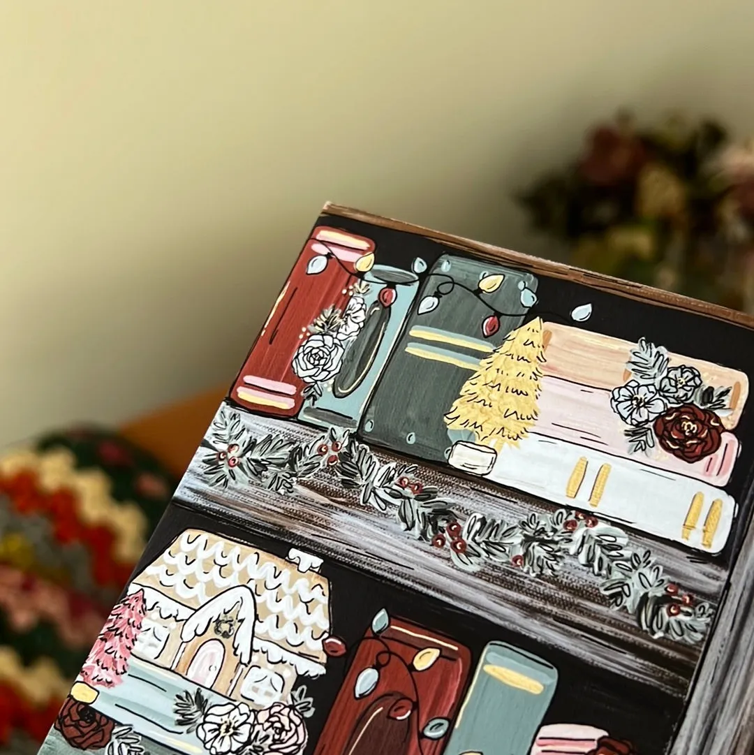 Christmas Bookshelf Art Print