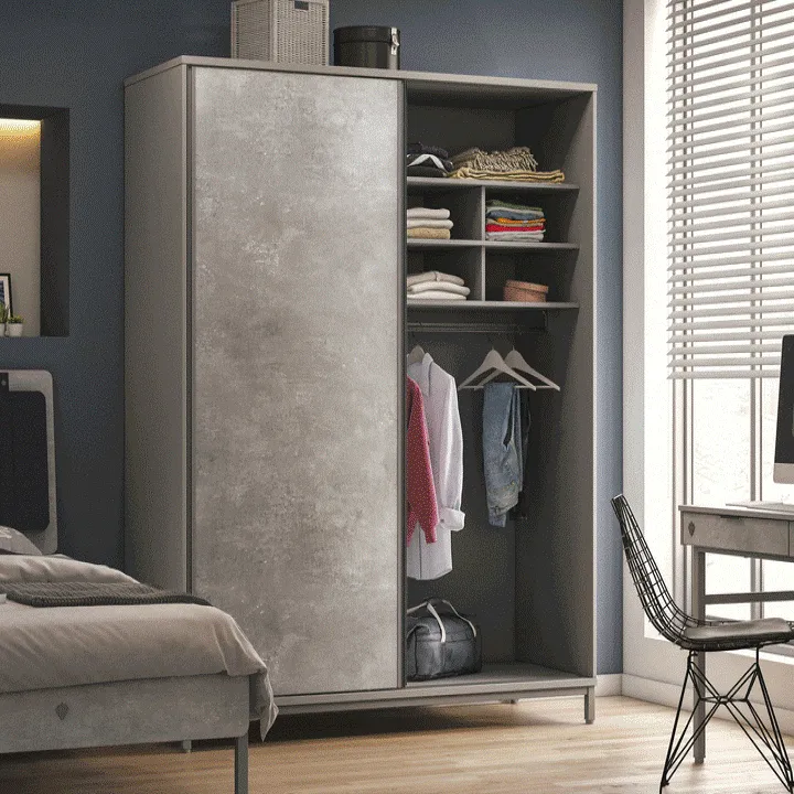 Cilek Space Gray Sliding Wardrobe
