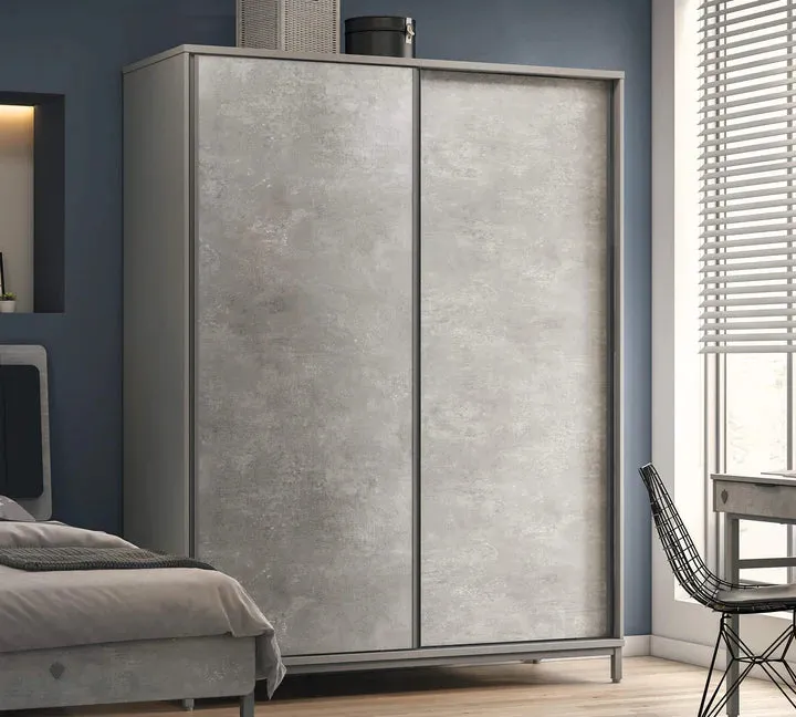 Cilek Space Gray Sliding Wardrobe