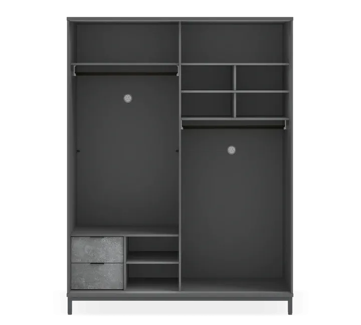 Cilek Space Gray Sliding Wardrobe