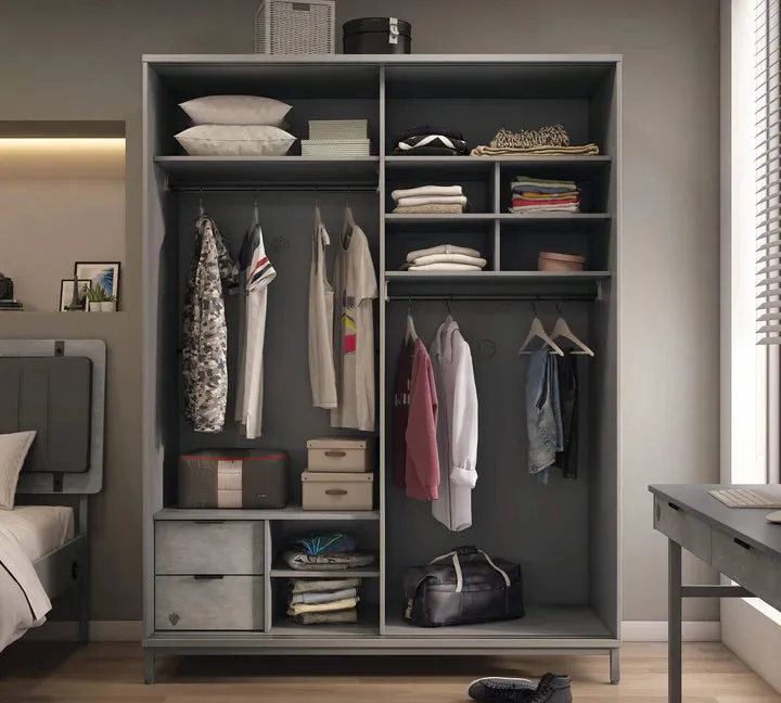 Cilek Space Gray Sliding Wardrobe
