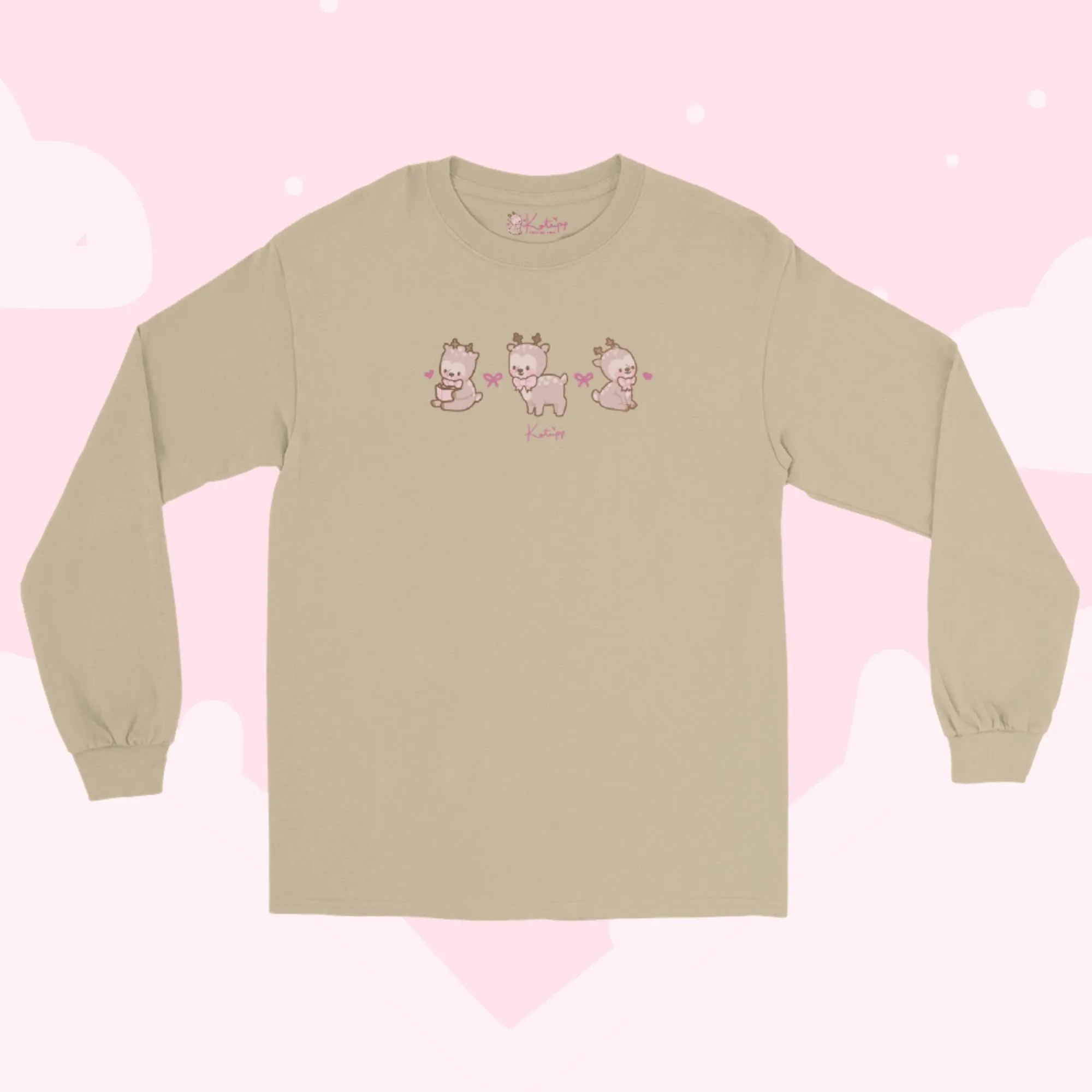 Cinnamon the Chubby Reindeer Christmas Long Sleeve T-Shirt | Cute Holiday Apparel | Festive Winter Wardrobe Essential