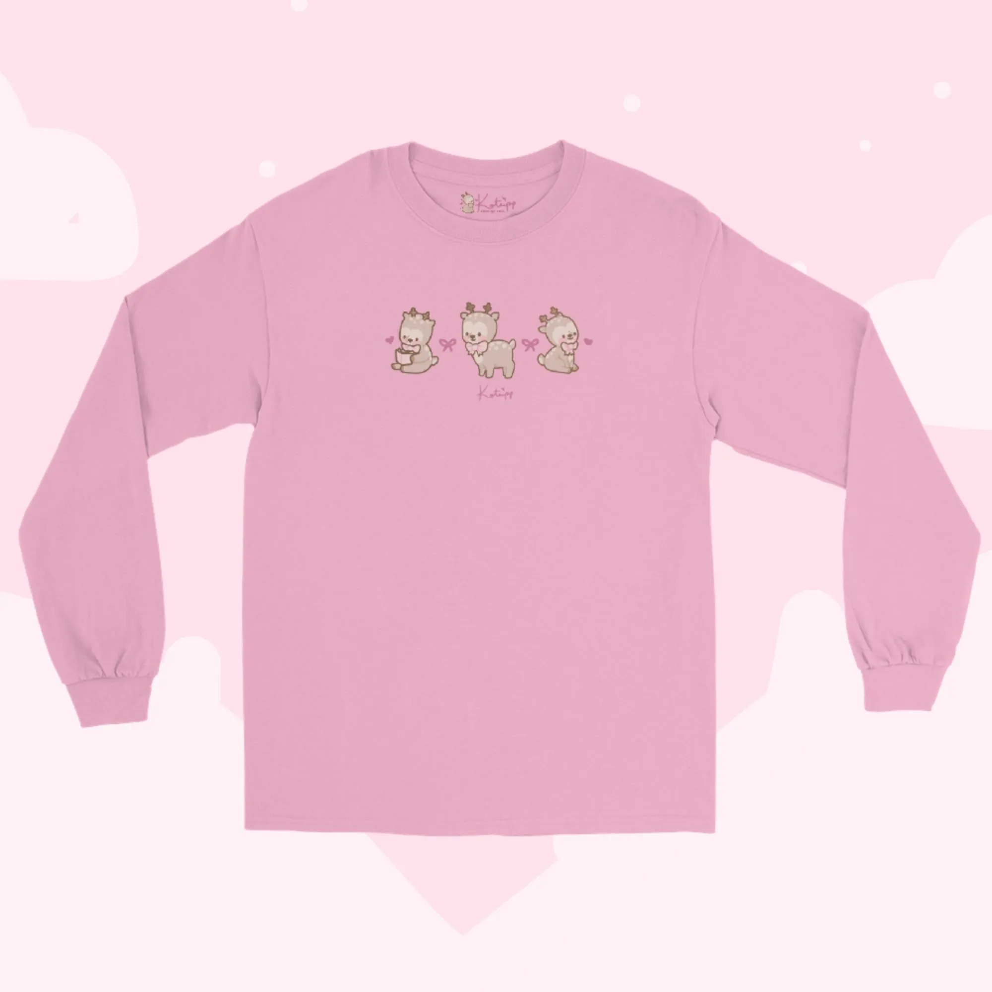 Cinnamon the Chubby Reindeer Christmas Long Sleeve T-Shirt | Cute Holiday Apparel | Festive Winter Wardrobe Essential