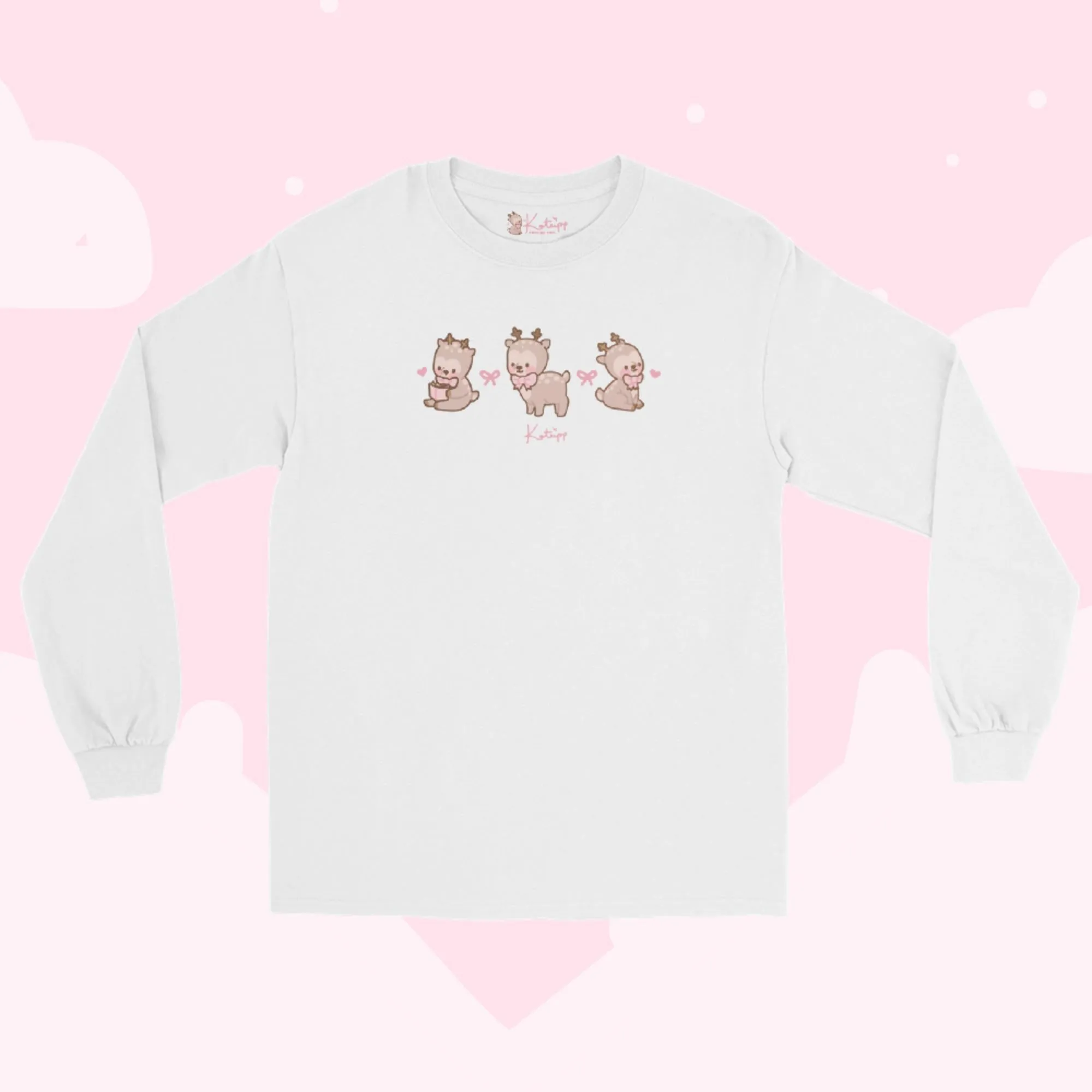 Cinnamon the Chubby Reindeer Christmas Long Sleeve T-Shirt | Cute Holiday Apparel | Festive Winter Wardrobe Essential