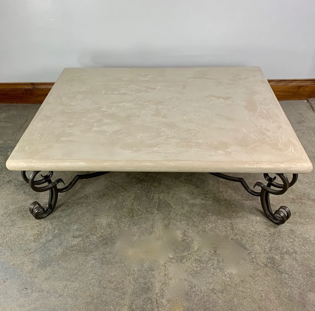 Coffee Table, Cement Composite Top, Steel Base