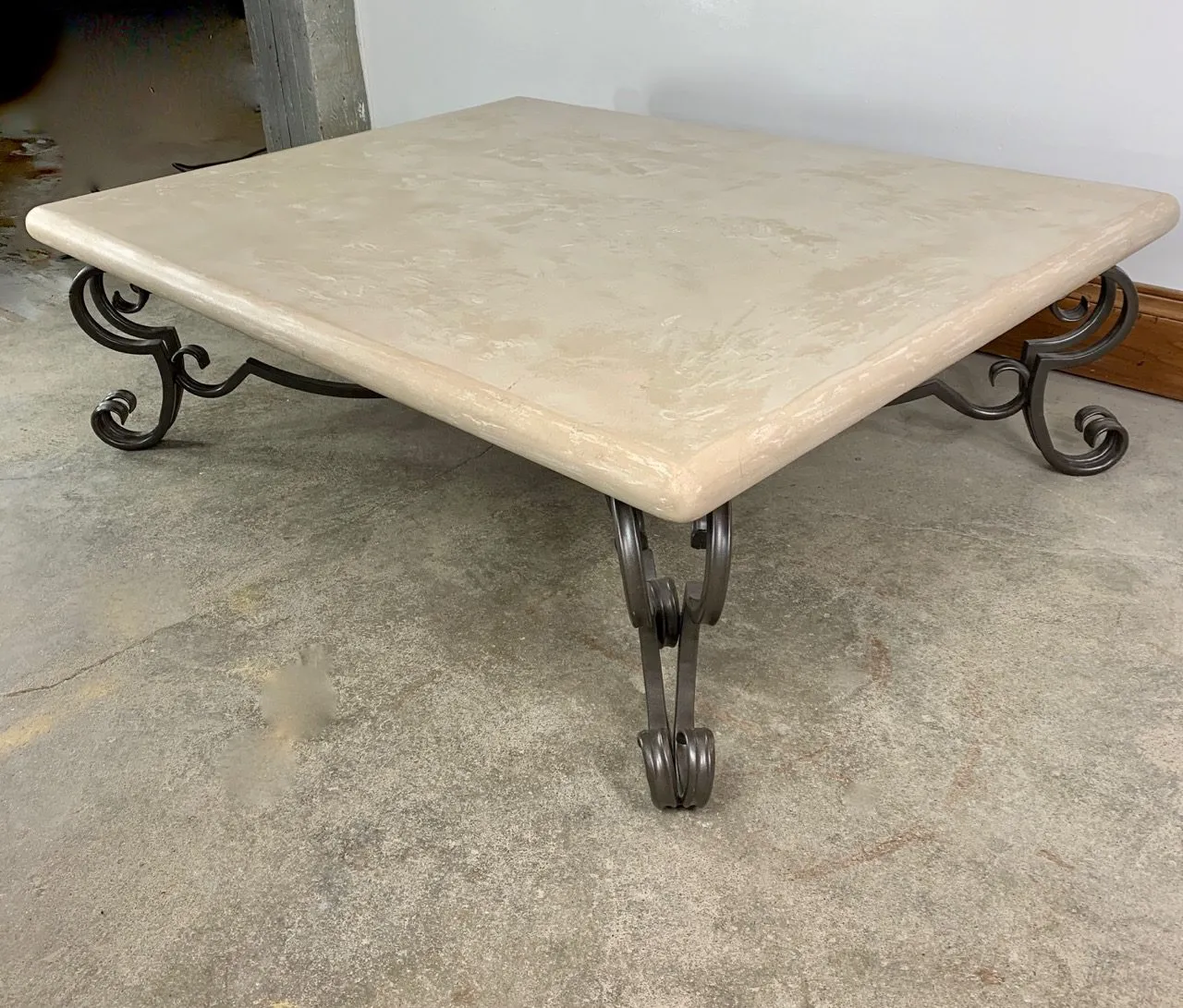 Coffee Table, Cement Composite Top, Steel Base
