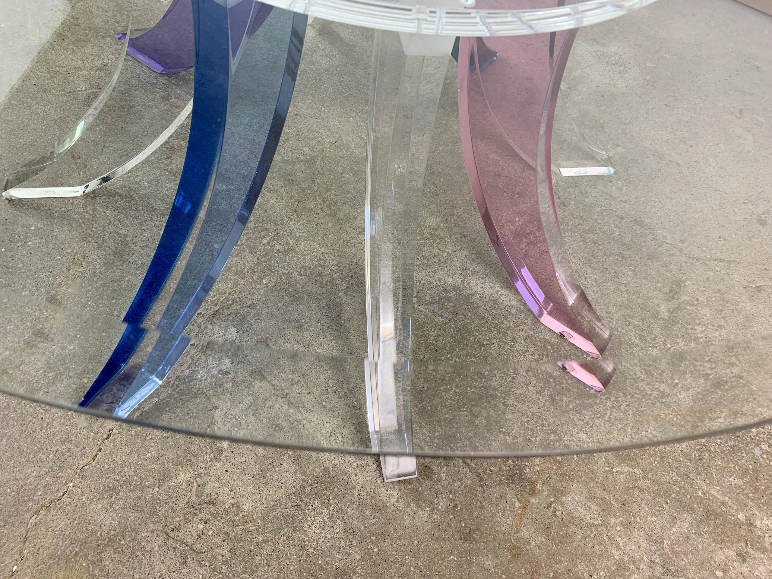 Coffee Table, Round, Contemporary, Acrylic, Glass Top
