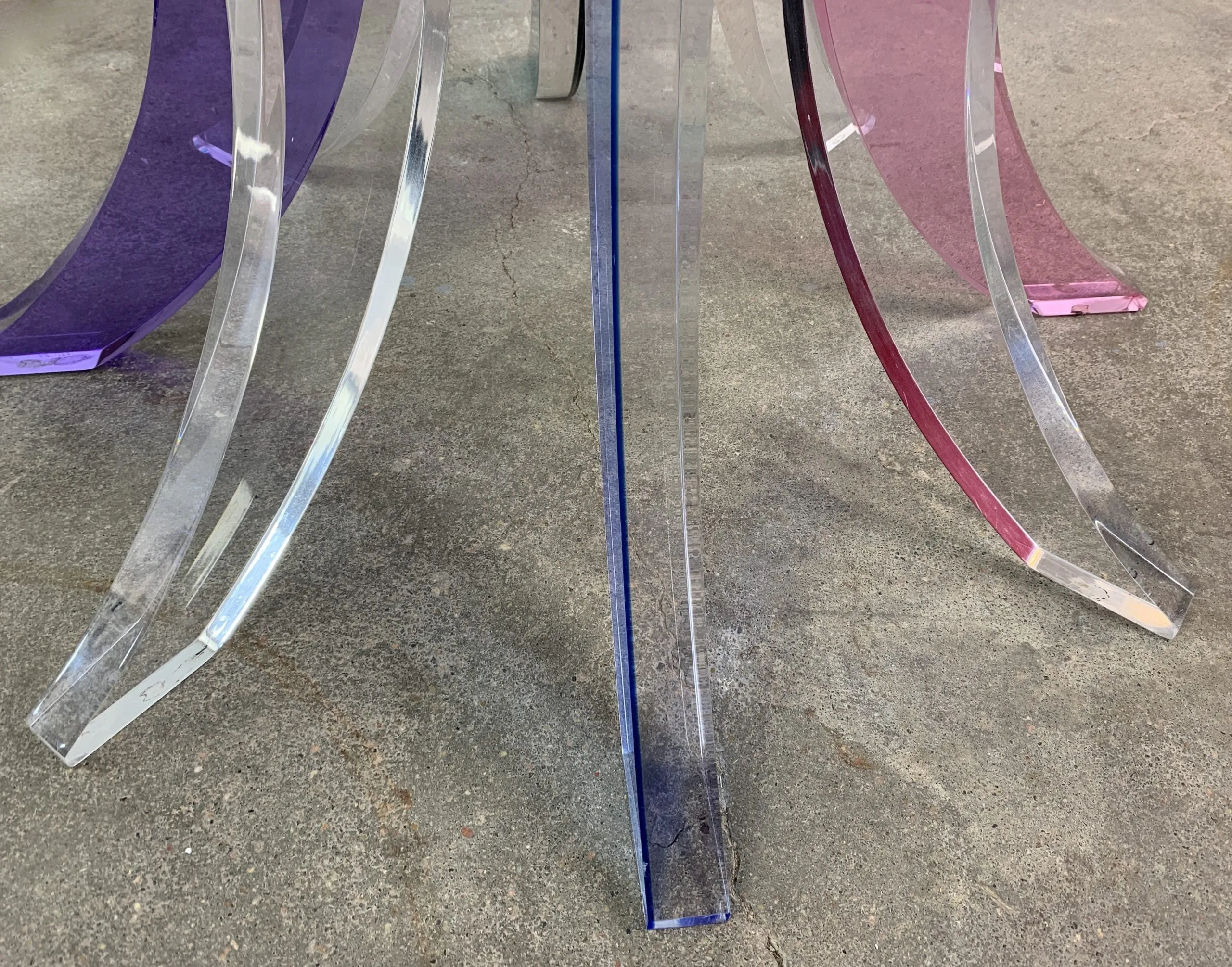 Coffee Table, Round, Contemporary, Acrylic, Glass Top