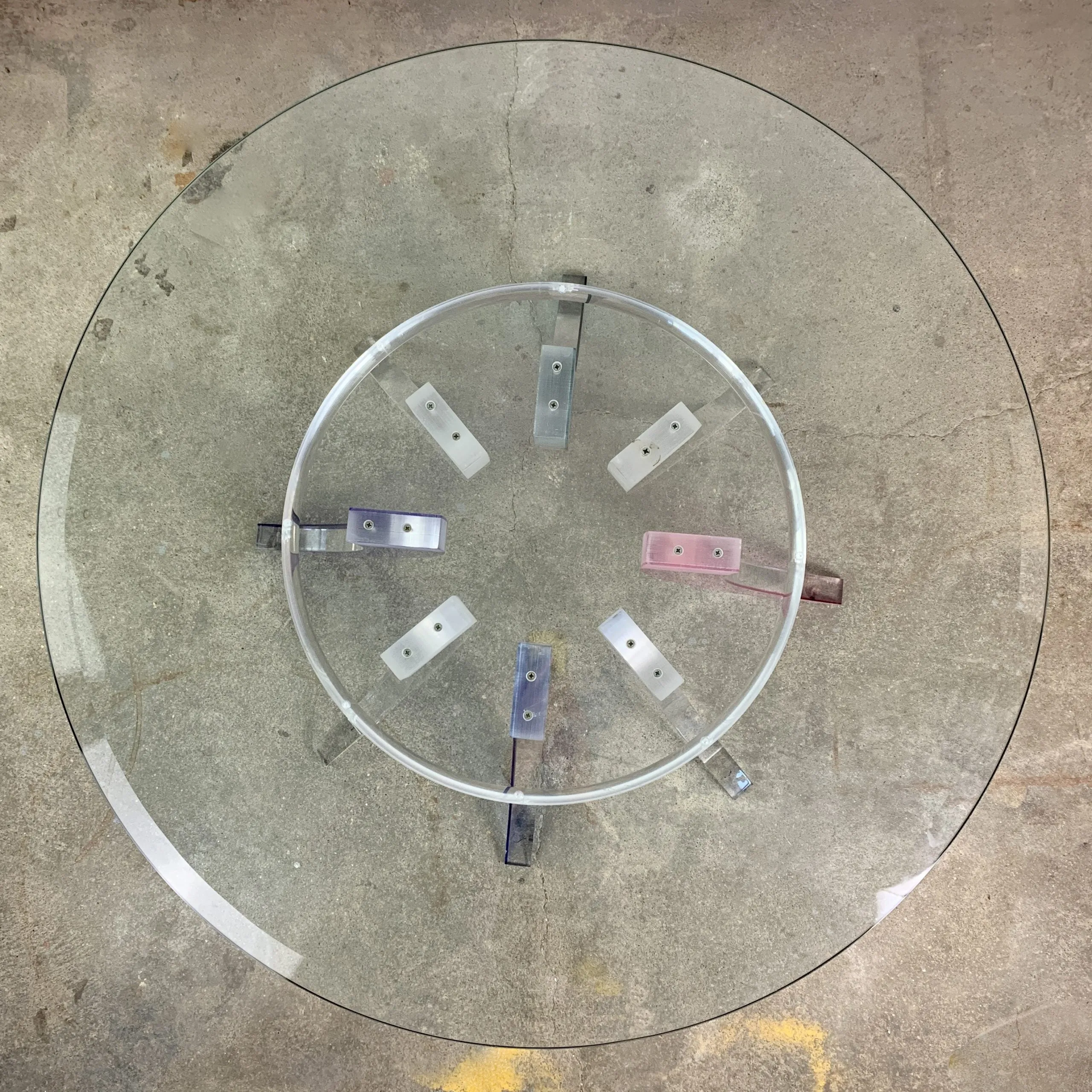 Coffee Table, Round, Contemporary, Acrylic, Glass Top