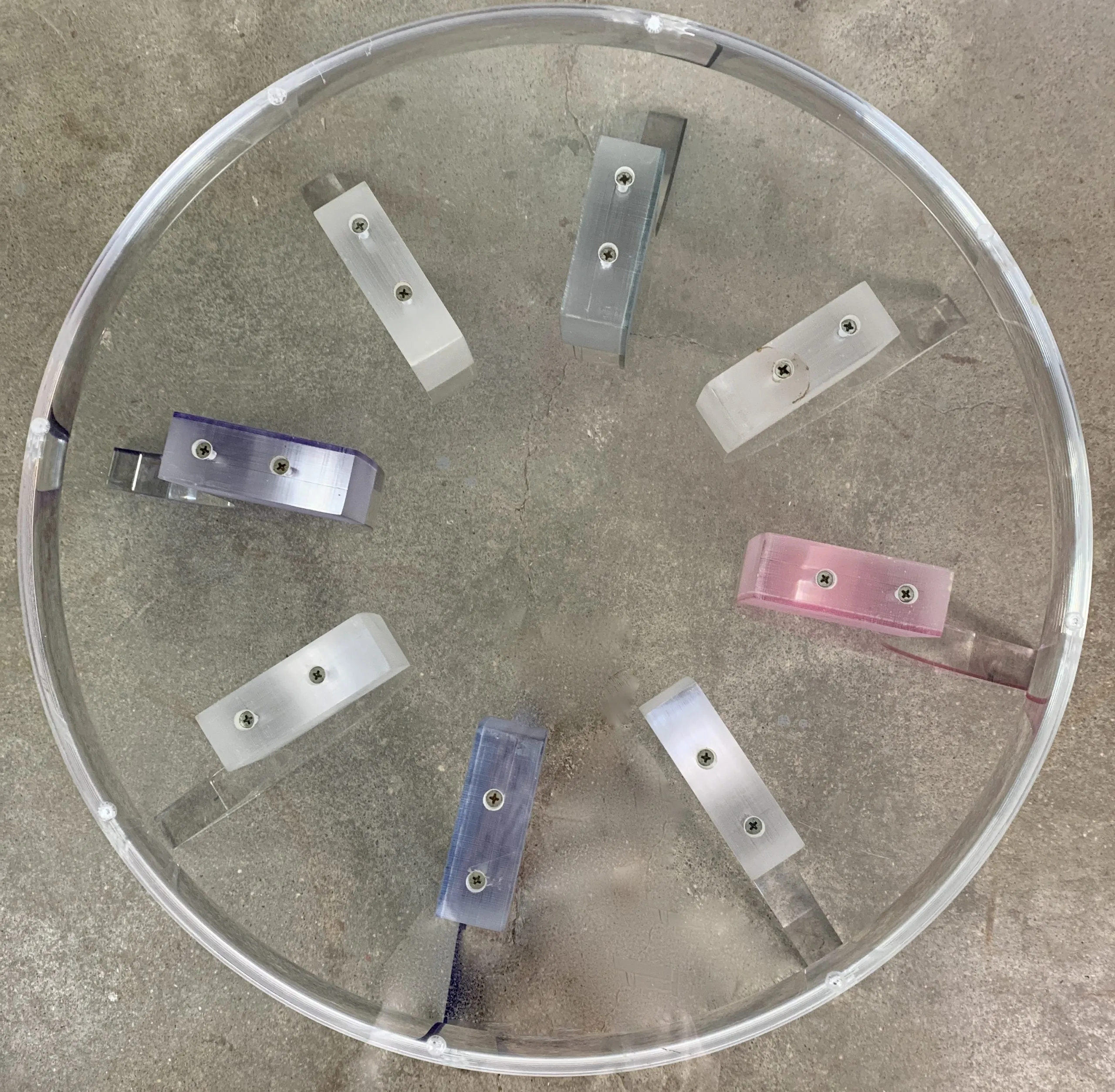 Coffee Table, Round, Contemporary, Acrylic, Glass Top